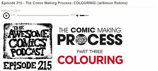 Simon talks the process of colouring on the Awesome Comics Podcast