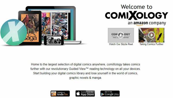 Comixology welcome page 