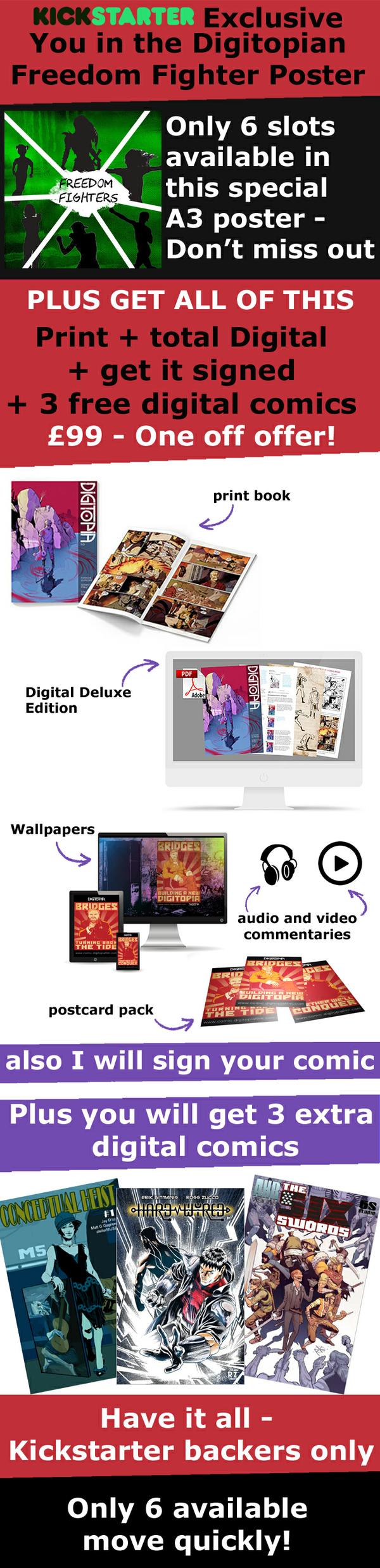 All the Digitopia 1.0 comic rewards