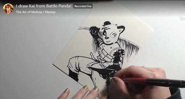Melissa draws Battle Panda