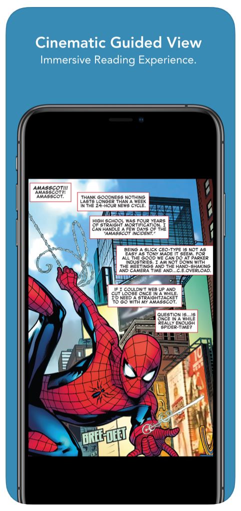 Guided view in Comixology