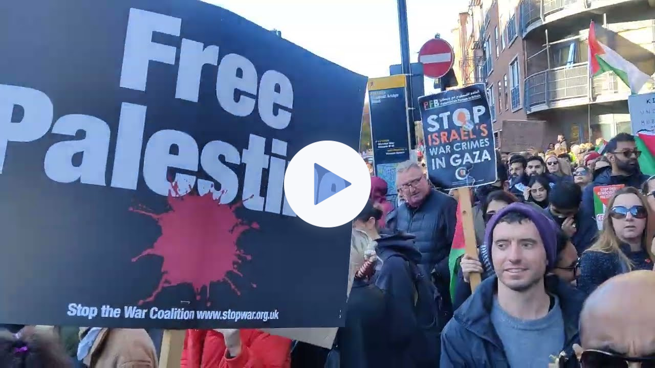 Music band at the London Peace March - what the mainstream media won't show