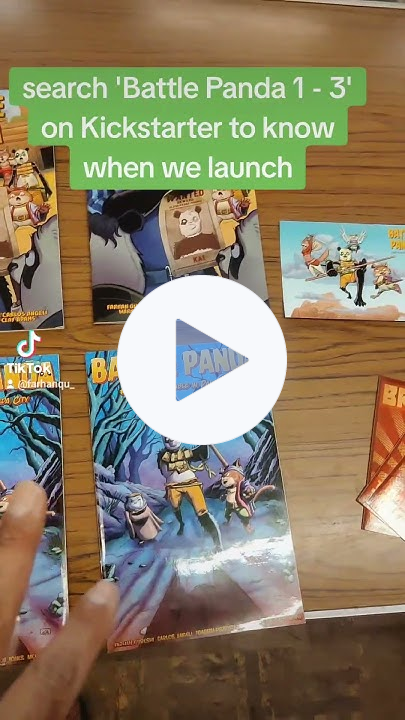 my first comic book table. my new book Battle Panda 3 is heading to Kickstarter. Check it out!