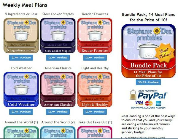 Weekly Slow Cooker Meal Plans