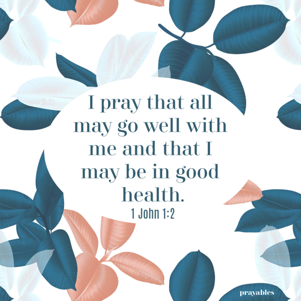 1 John 1:2  I pray that all will go well with me and that I may be in good health.