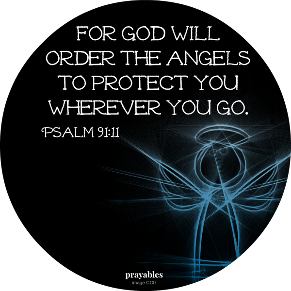 Psalm 91:11  For God will order the angels to protect you wherever you go.