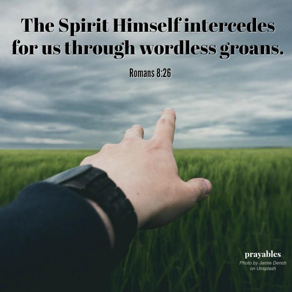 Romans 8:26  The Spirit Himself intercedes for us through wordless groans.