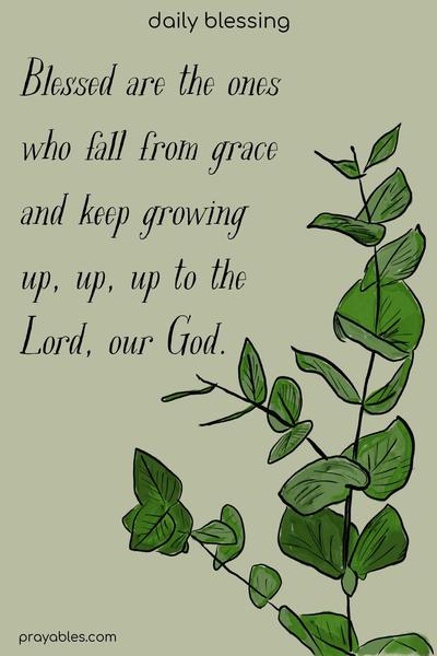 Blessed are the ones who fall from grace and keep growing up, up, up to the Lord, our God.