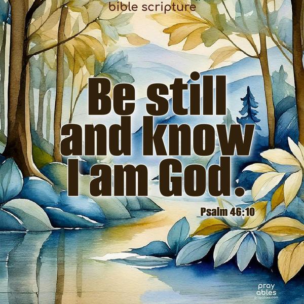 Be still and know I am God. Psalm 46:10