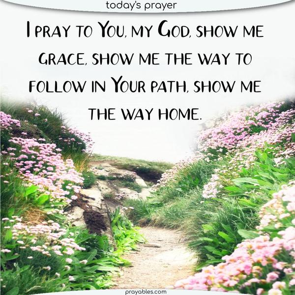 I pray to You, my God, show me grace, show me the way to follow in Your path, show me the way home.