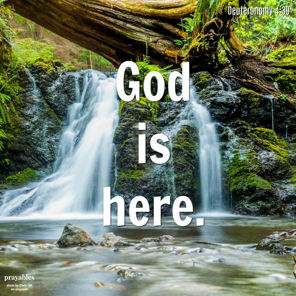 Deuteronomy 4:39 Know therefore today, and take it to your heart, that the Lord, He is God in heaven above and on the earth below; there is no other. God is here.