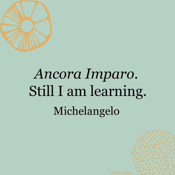 Ancora Imparo. Still, I am learning. Michelangelo