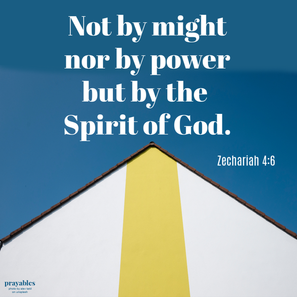 Zechariah 4:6  Not by might, nor by power, but by the Spirit of God.