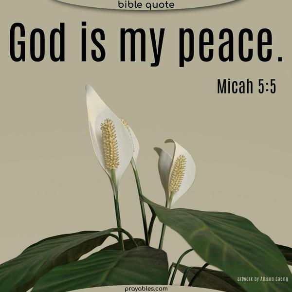 God is my peace. Micah 5:5