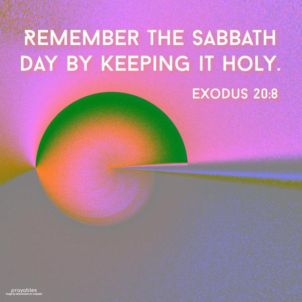 Exodus 20:8 Remember the Sabbath day by keeping it holy.