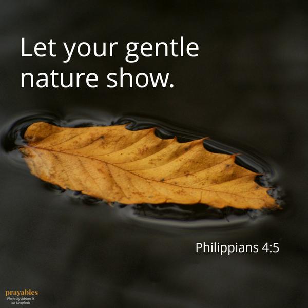 Philippians 4:5 Let your gentle nature show.