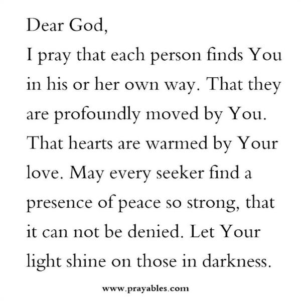 Let Your light shine on those in darkness