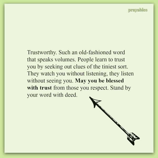 May you be blessed with trust