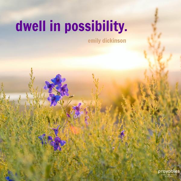 Dwell in possibility. Emily Dickinson