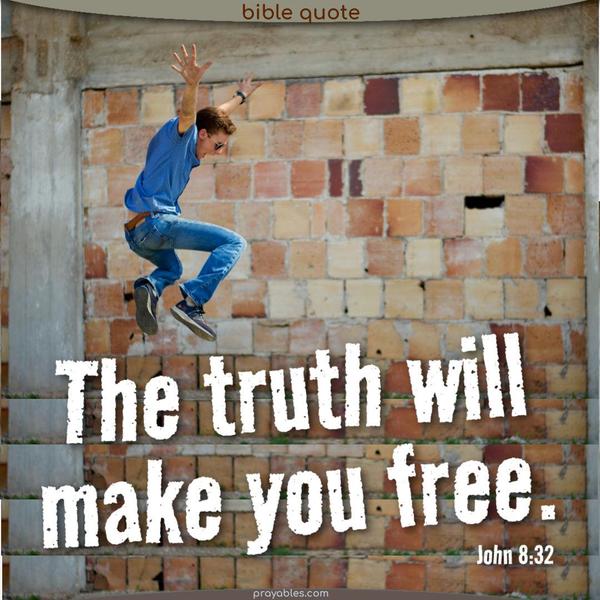 John 8:32 The truth will make you free.