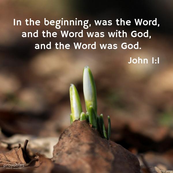 John 1:1 In the beginning, was the Word, and the Word was with God, and the Word was God.