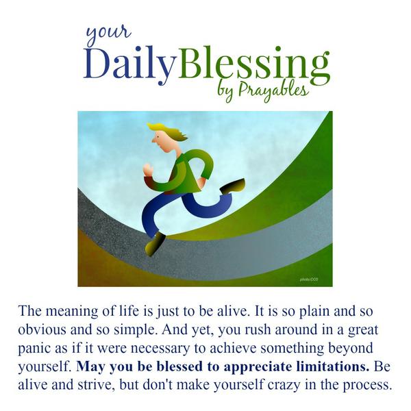 May you be blessed to appreciate limitations.