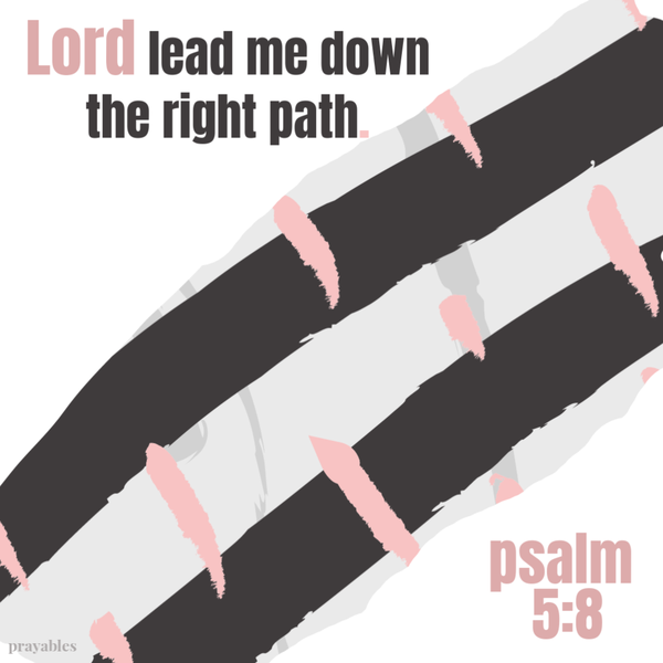 Psalm 5:8  Lord lead me down the right path