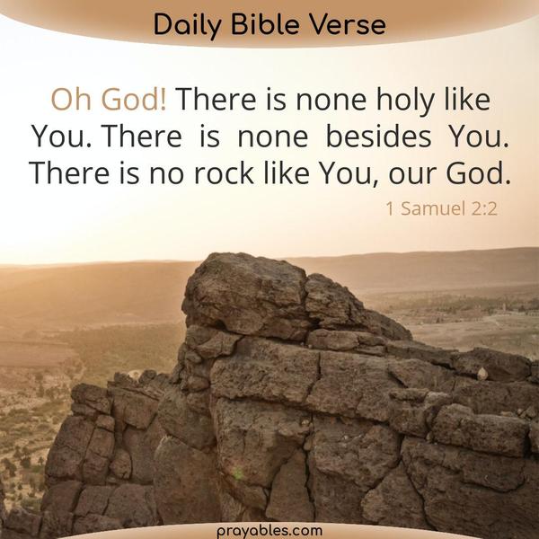 1 Samuel 2:2 Oh God! There is none holy like You. There is none besides You. There is no rock like You, our God.