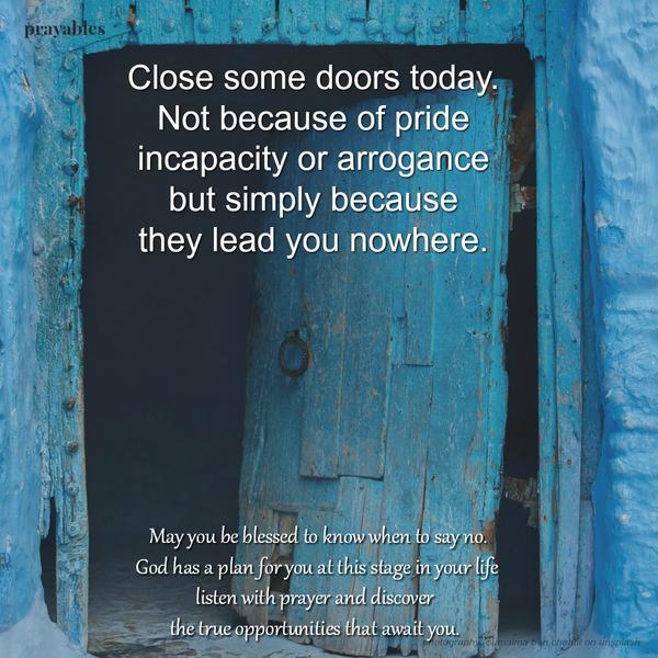 blessed to know when to say no