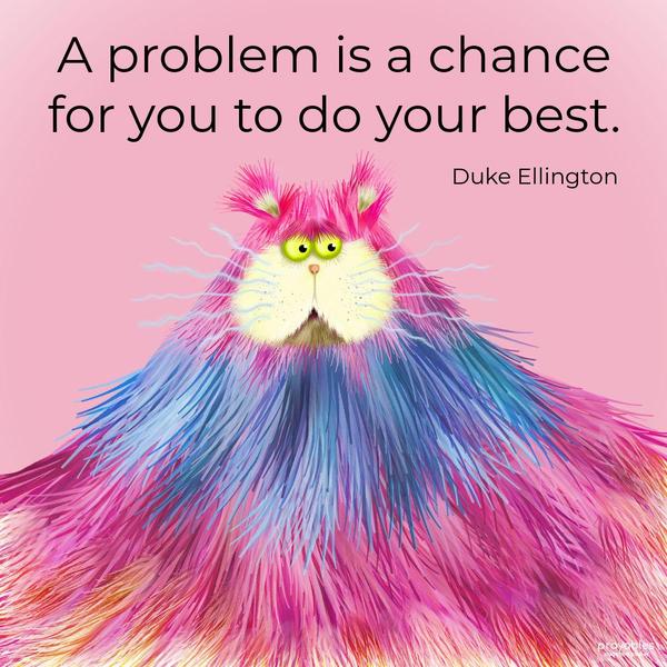 A problem is a chance for you to do your best. Duke Ellington