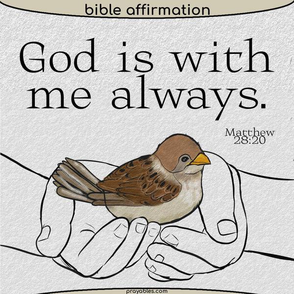 Matthew 28:20 God is with me always.