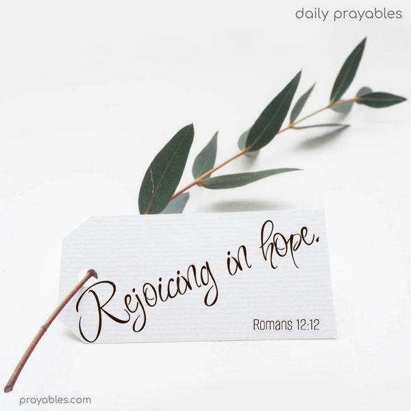 Rejoicing in hope. Romans 12:12