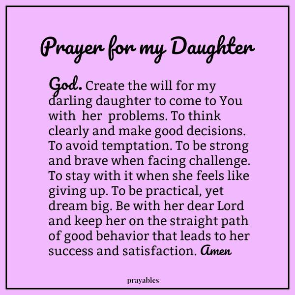 Prayer for my Daughter