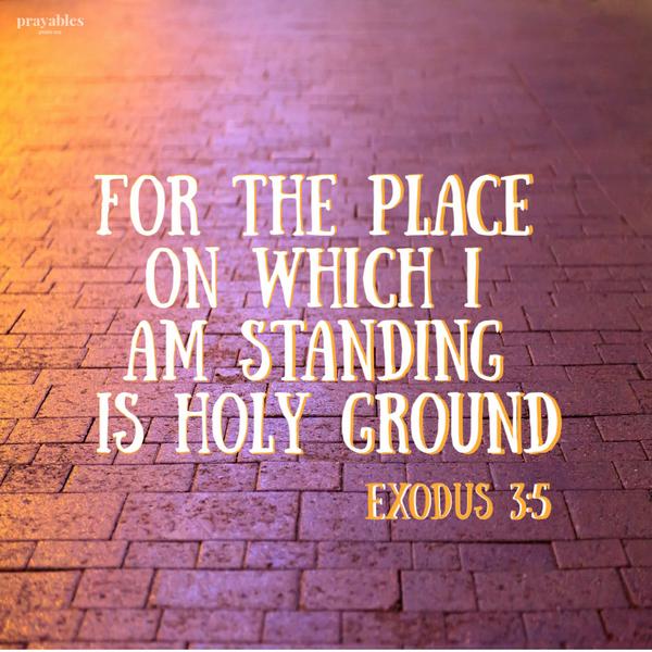 Exodus 3:5 For the place on which I am standing is holy ground.