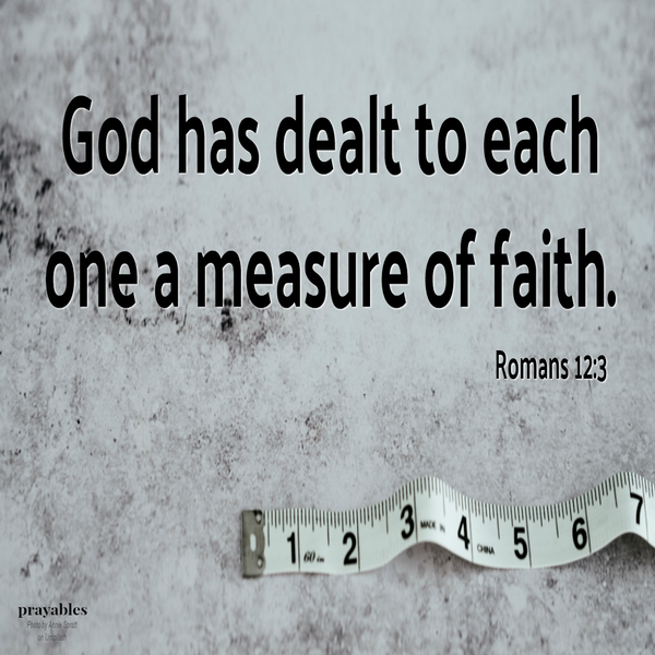 Romans 12:3 God has dealt to each one a measure of faith.