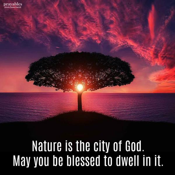 Nature is the city of God. May you be blessed to dwell in it. Ralph Waldo Emerson (inspired)