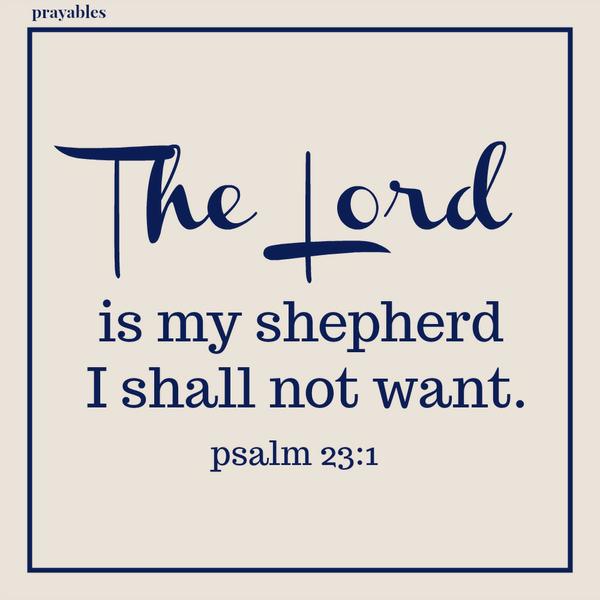 Psalm 23:1 The Lord is my shepherd I shall not want.