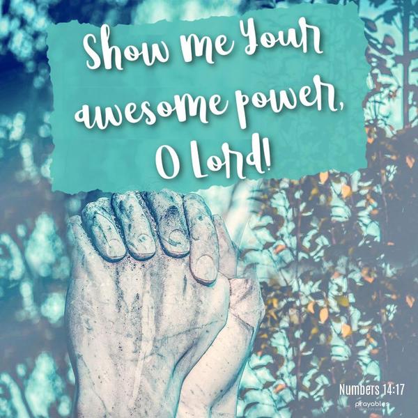 Numbers 14:17 Show me your awesome power, O Lord!