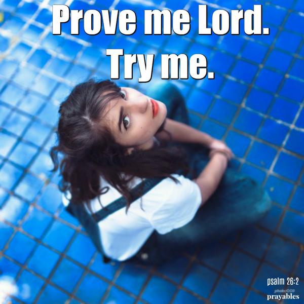 Psalm 26:2 Prove me Lord. Try me.