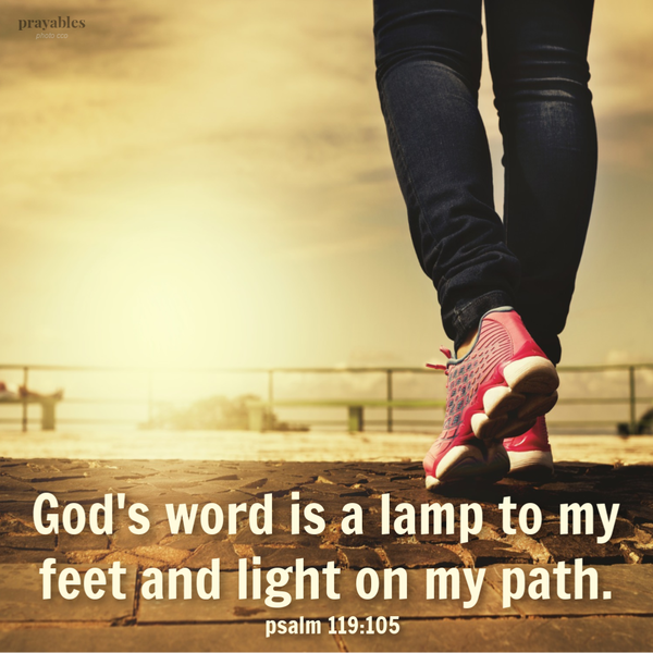 Psalm 119:105 God’s word is a lamp to my feet and light on my path.