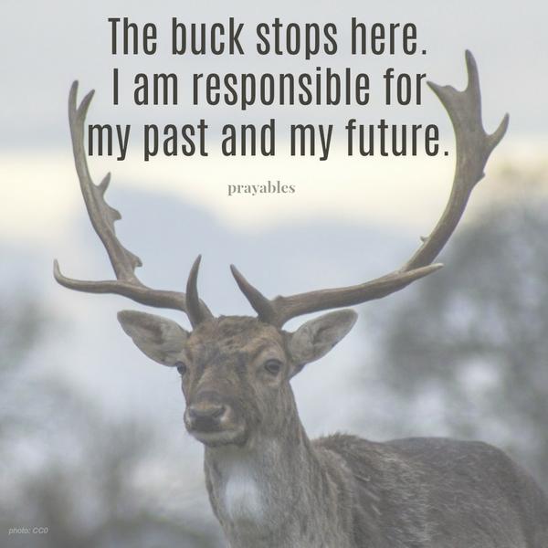 The buck stops here. I am responsible for my past and my future.