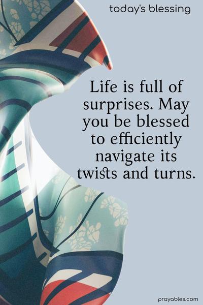 Life is full of surprises. May you be blessed to navigate its twists and turns efficiently.