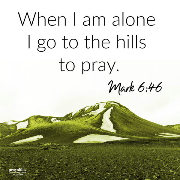 Mark 6:46  When I am alone I go to the to pray.