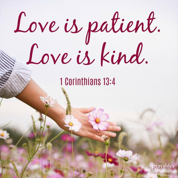 Love is patient. Love is kind.