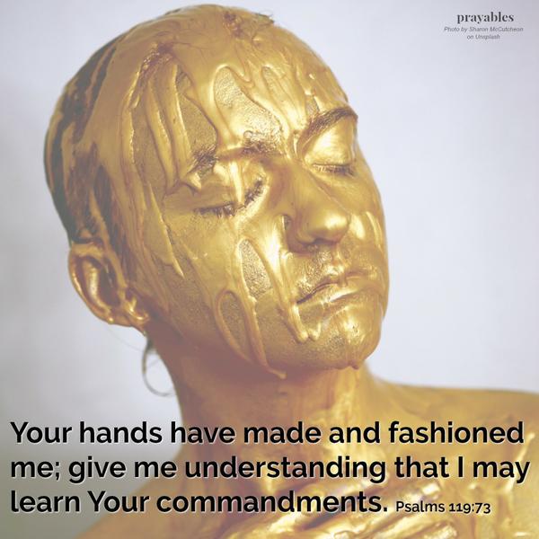 Psalm 119:73 Your hands have made and fashioned me; give me understanding that I may learn Your commandments.