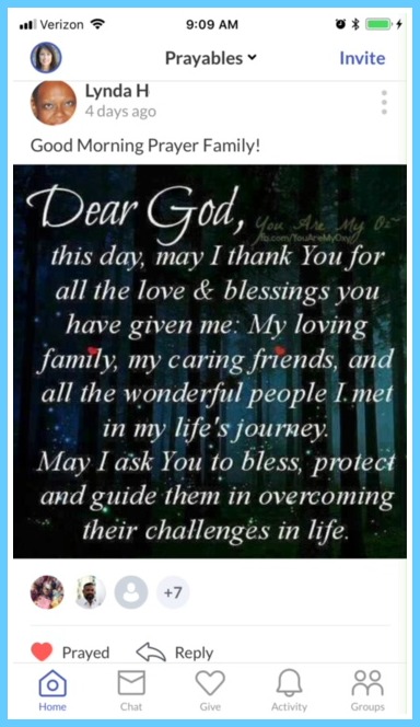 Dear God, this day I thank You for all the love and blessinsgs You have given me: my loving family, my caring friends, and all the wonderful people I met in my life's journey.