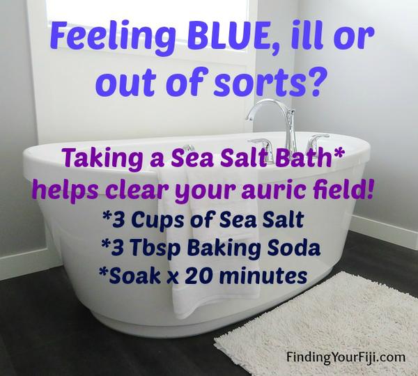 Salt baths help clear your auric field