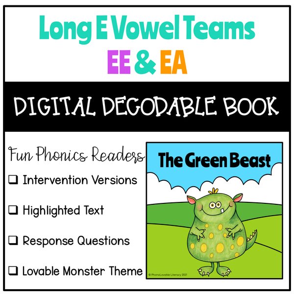long e digital decodable - PhonoLovable Literacy