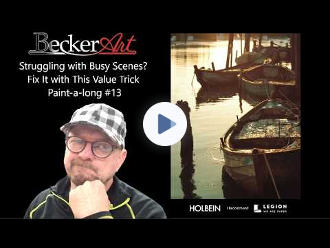 Struggling with Busy Scenes? Fix It with This Value Trick | Paint-Along #13
