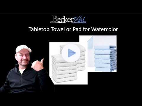 BeckerArt Table top Towel or Pad for use with Watercolor